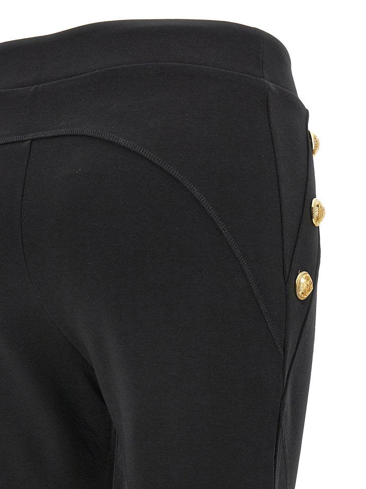 Logo Buttons Leggings Black