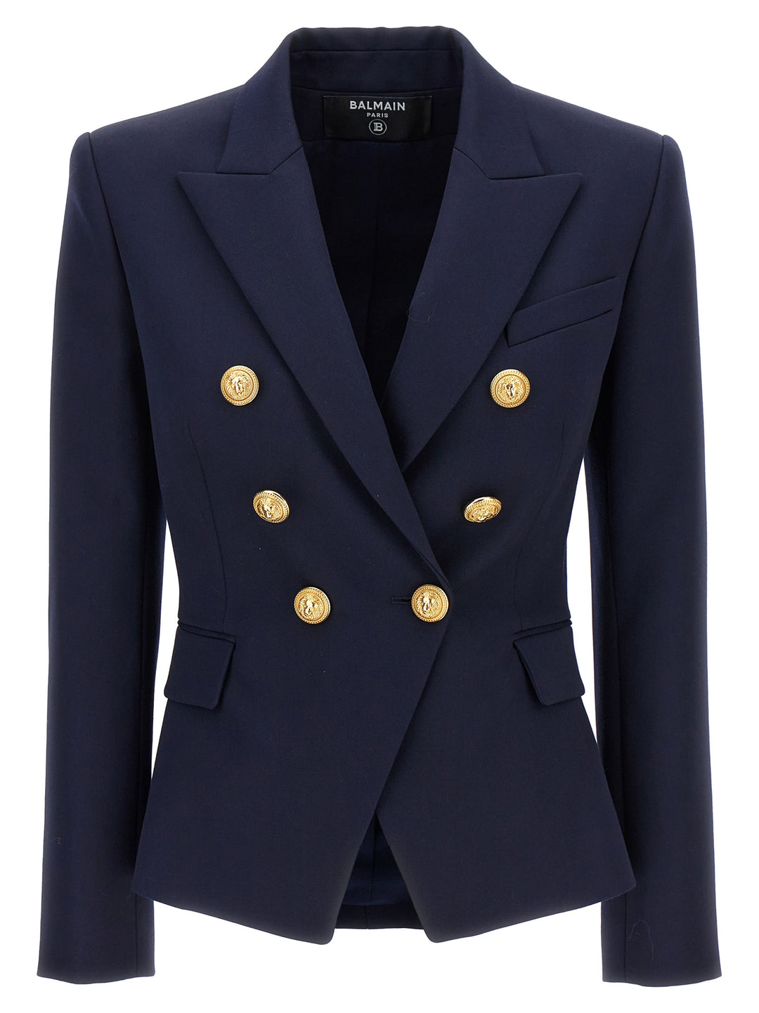 Double-Breasted Blazer With Logo Buttons Blazer And Suits Blue