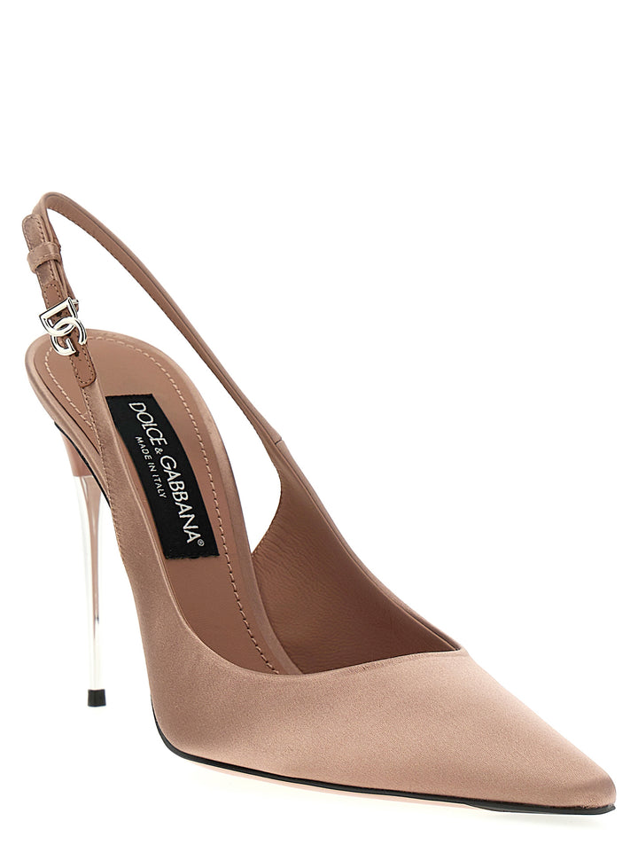 Dolce & Gabbana Satin Slingbacks Pumps - Pink | 53e1df930ad6a1b7eb71b20a17f6c68f610d5097