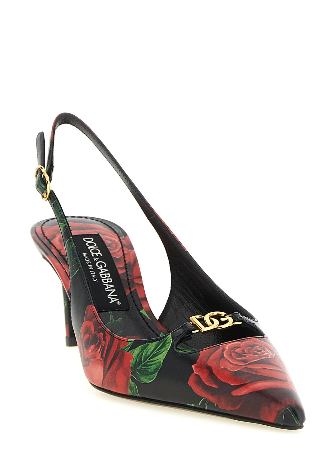 Dolce & Gabbana Rose Print Slingbacks Pumps - Multicolor | 9498d70b2fd74e65f012f53a86ecfcde830dff0d