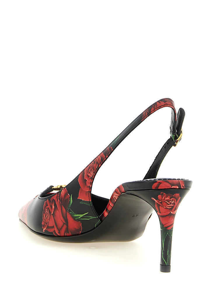 Dolce & Gabbana Rose Print Slingbacks Pumps - Multicolor | 716abb9fc79d1d0bb212bfc96a26535cac0e7e84