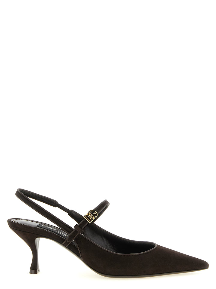Dolce & Gabbana Suede Slingbacks Pumps - Brown | 7f9b6172b8e7e6dcc5f1ebde0c590a23892ef965