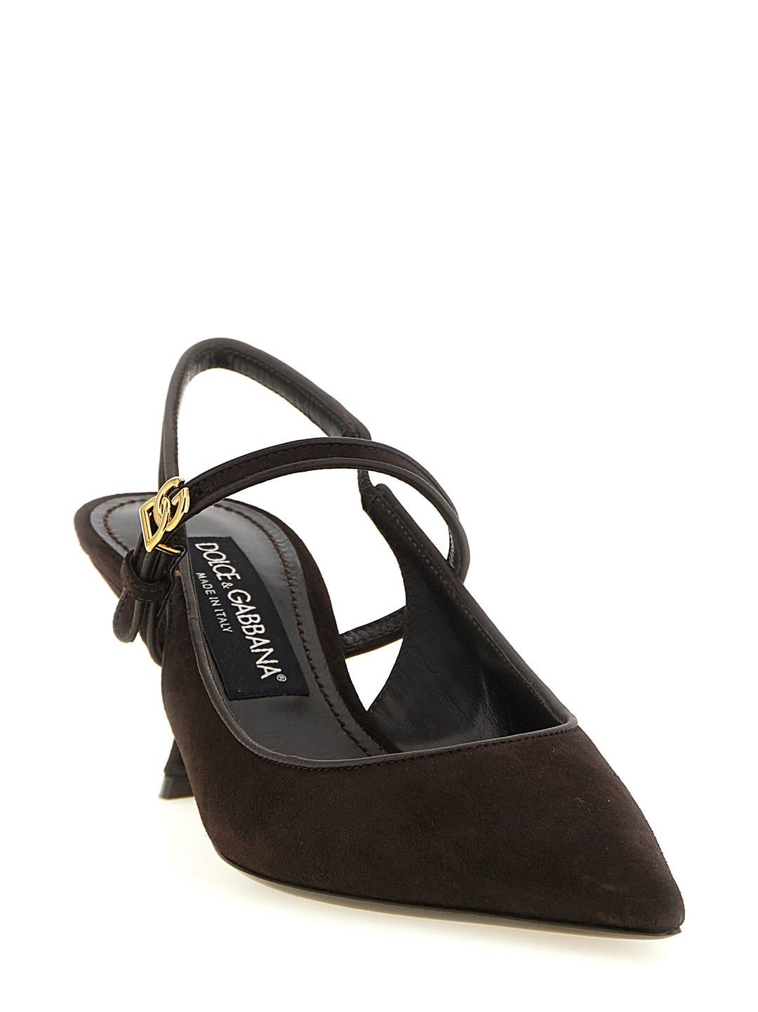 Dolce & Gabbana Suede Slingbacks Pumps - Brown | 007bc1d80669ec6c10543a5db6a4c103a9ac2b43
