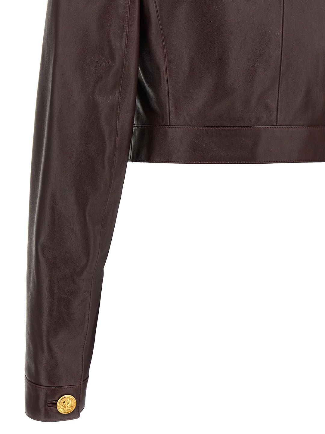 Leather Cropped Jacket Casual Jackets, Parka Brown