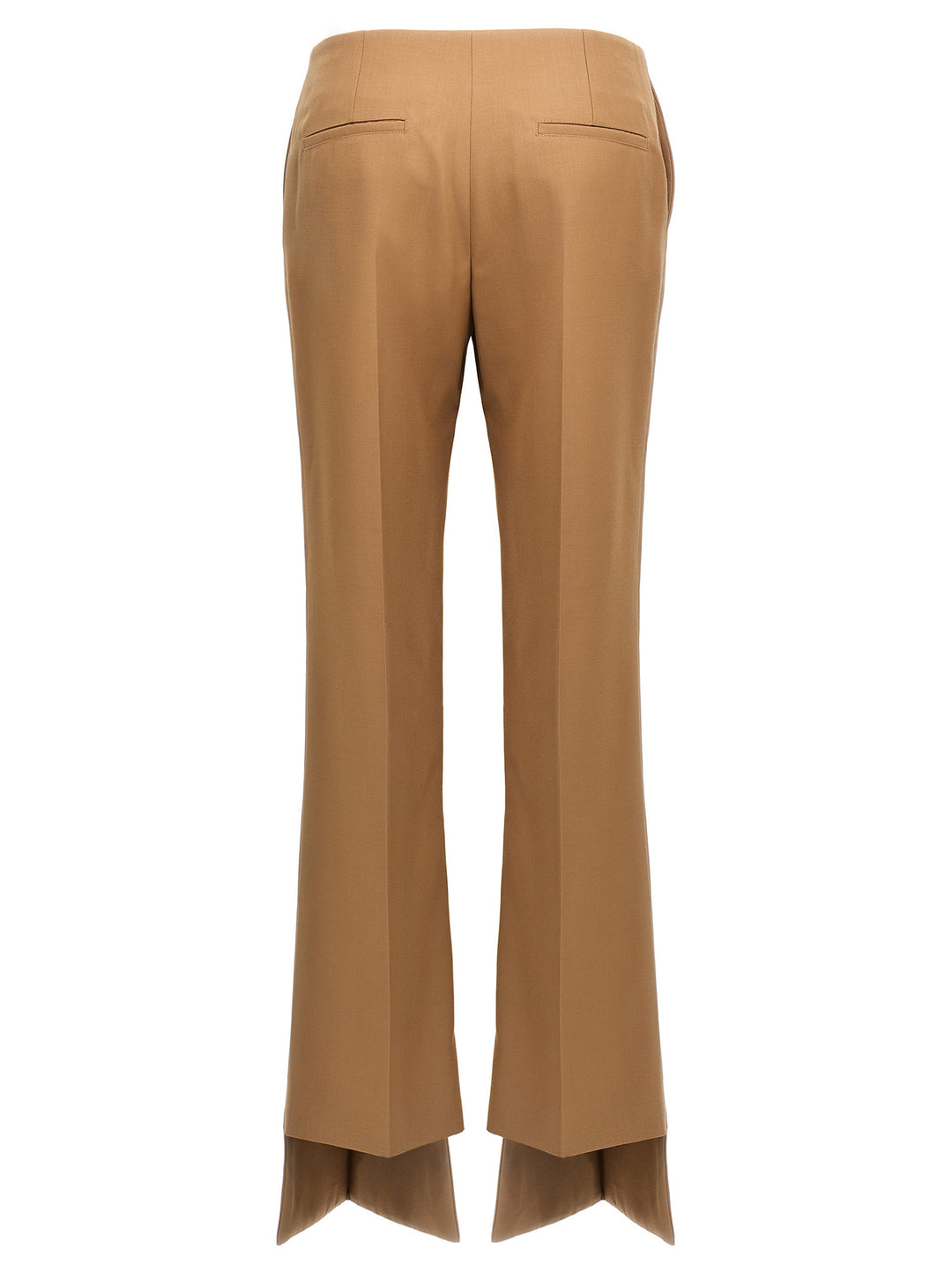 Asymmetrical Hem Pants Brown