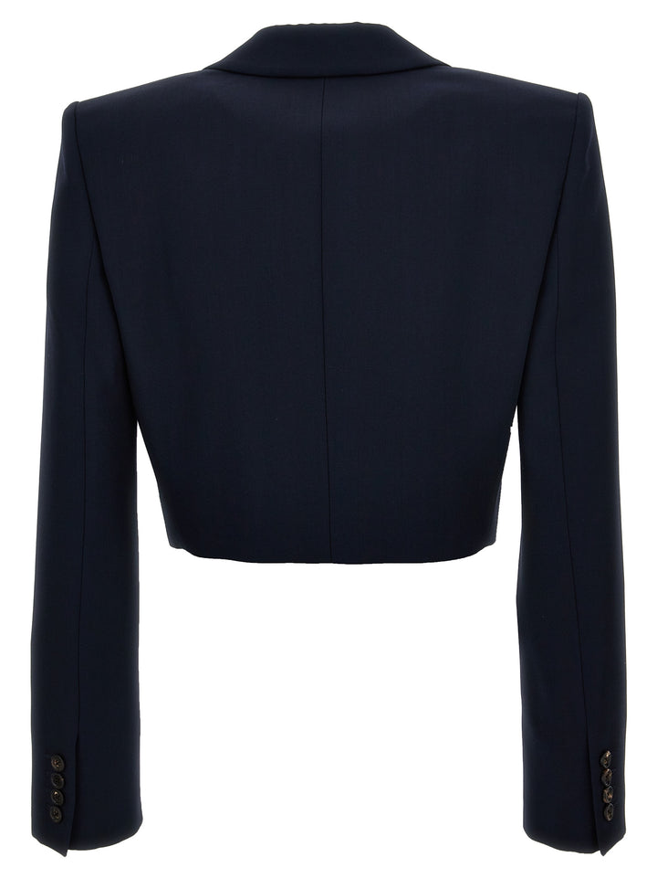 Single-Breasted Cropped Blazer Blazer And Suits Blue