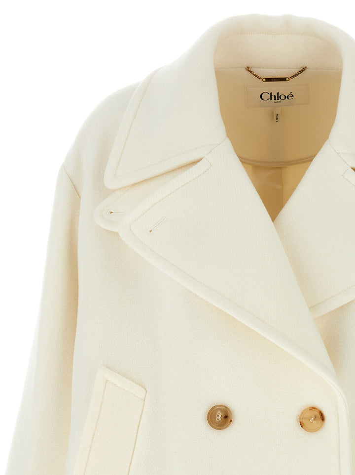 Double-Breasted Coat Coats, Trench Coats White