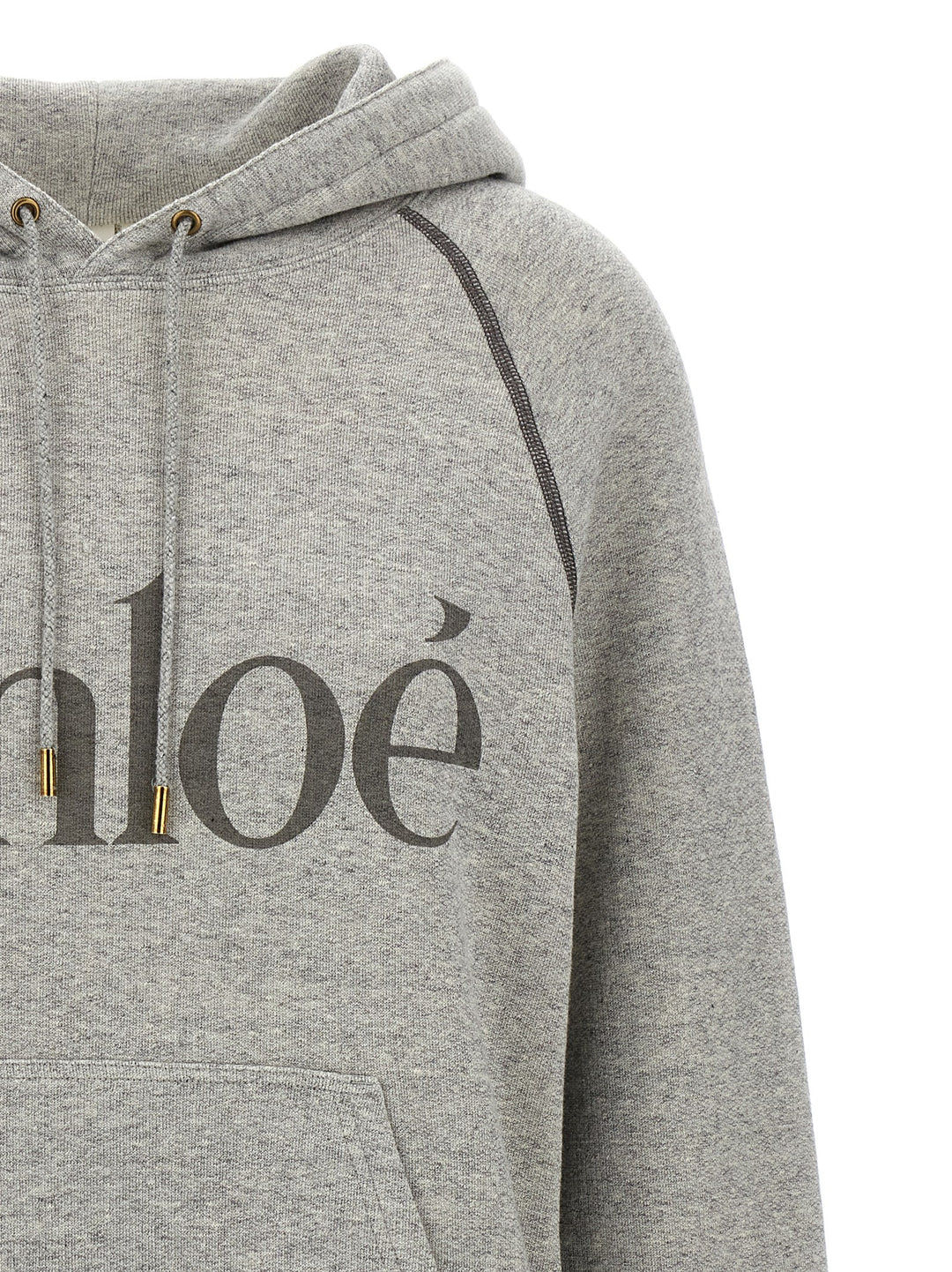 Chloé Logo Hoodie Sweatshirt - Gray | 99370027e26ef7c3c1244bd12b08d875f21f301e