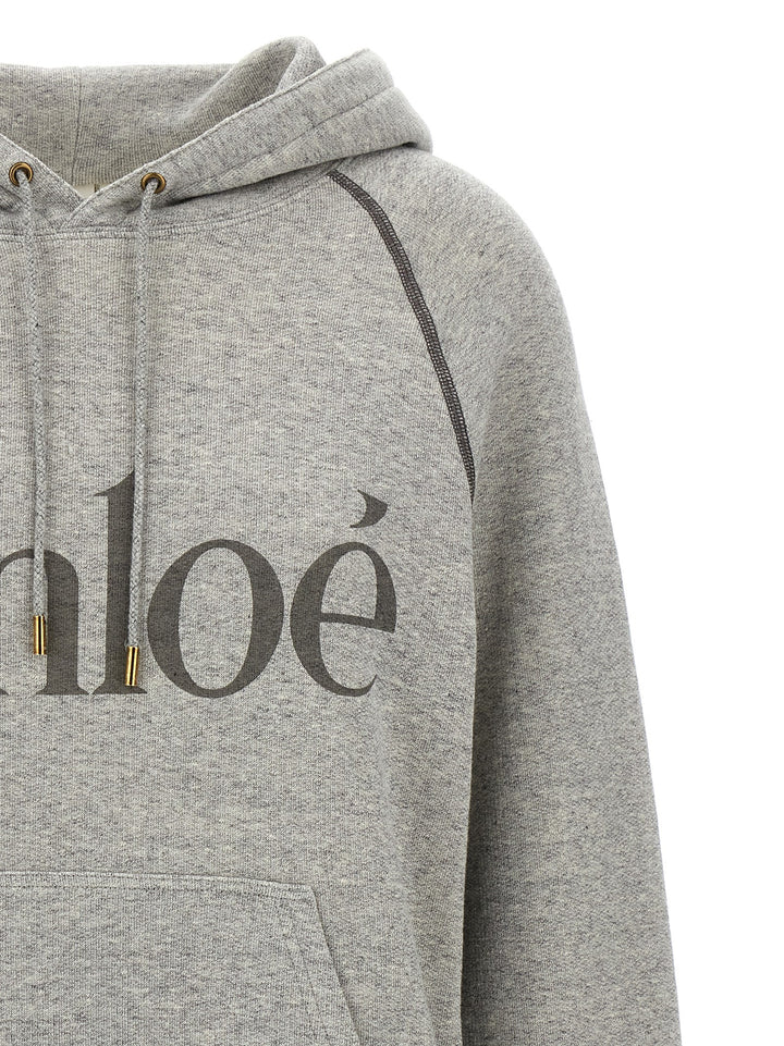 Chloé Logo Hoodie Sweatshirt - Gray | 99370027e26ef7c3c1244bd12b08d875f21f301e