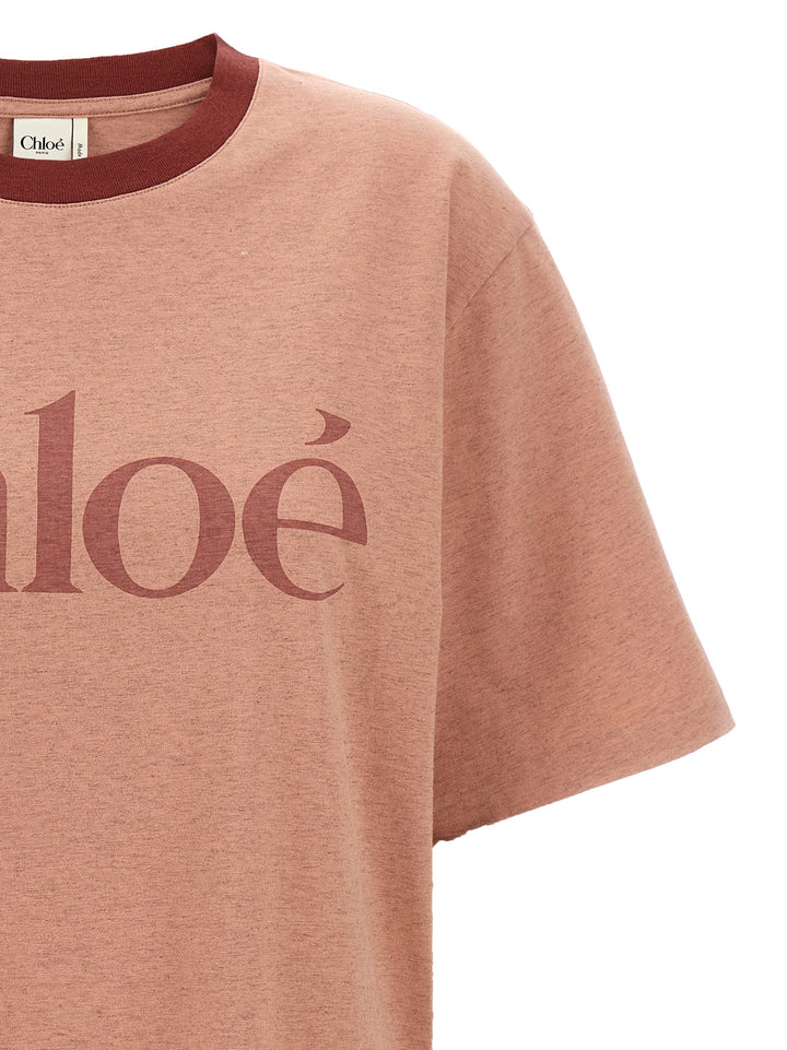 Chloé Logo Print T-shirt - Pink | 9762c2fb74ac01aba74af08524e2b21b1d96aa28