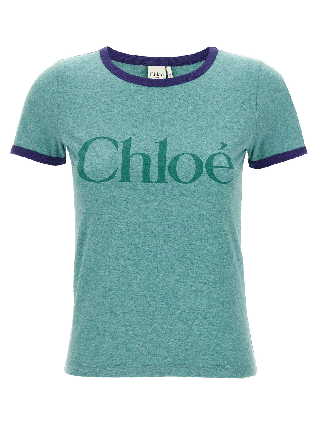 Chloé Logo Print T-shirt - Green | 72ae3433fc37360f7f16e9ba54b7f623e3f06463