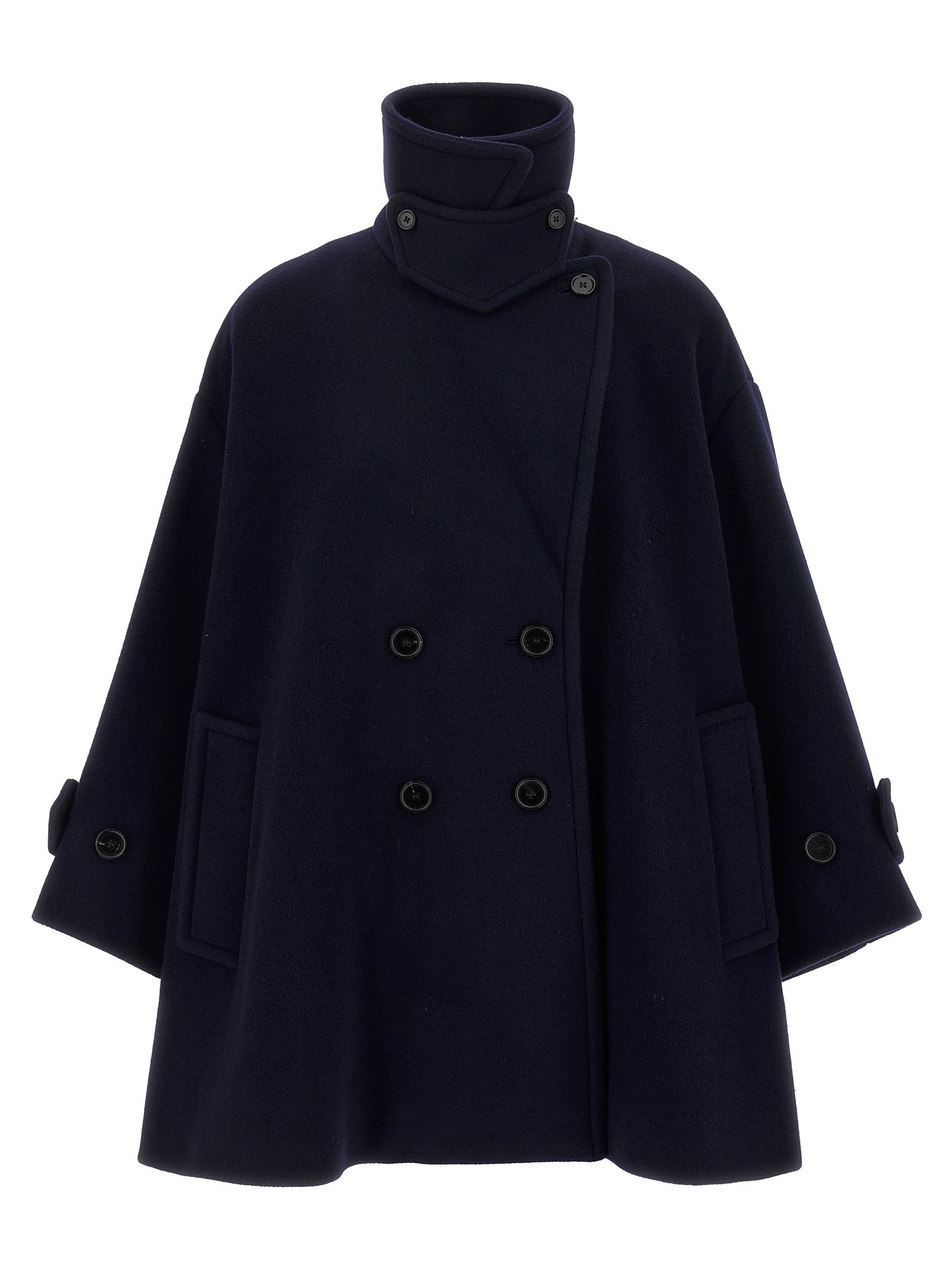Chloé Double Breasted Wool Coat Coats And Trench Coats Blue