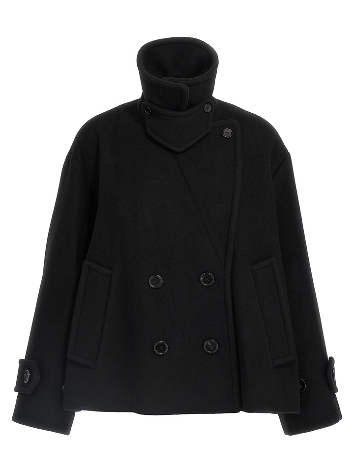 Chloé Double Breasted Wool Coat Coats and Trench Coats - Black | 1249af4b7e013b45e3656fae35b1510caed7bf85