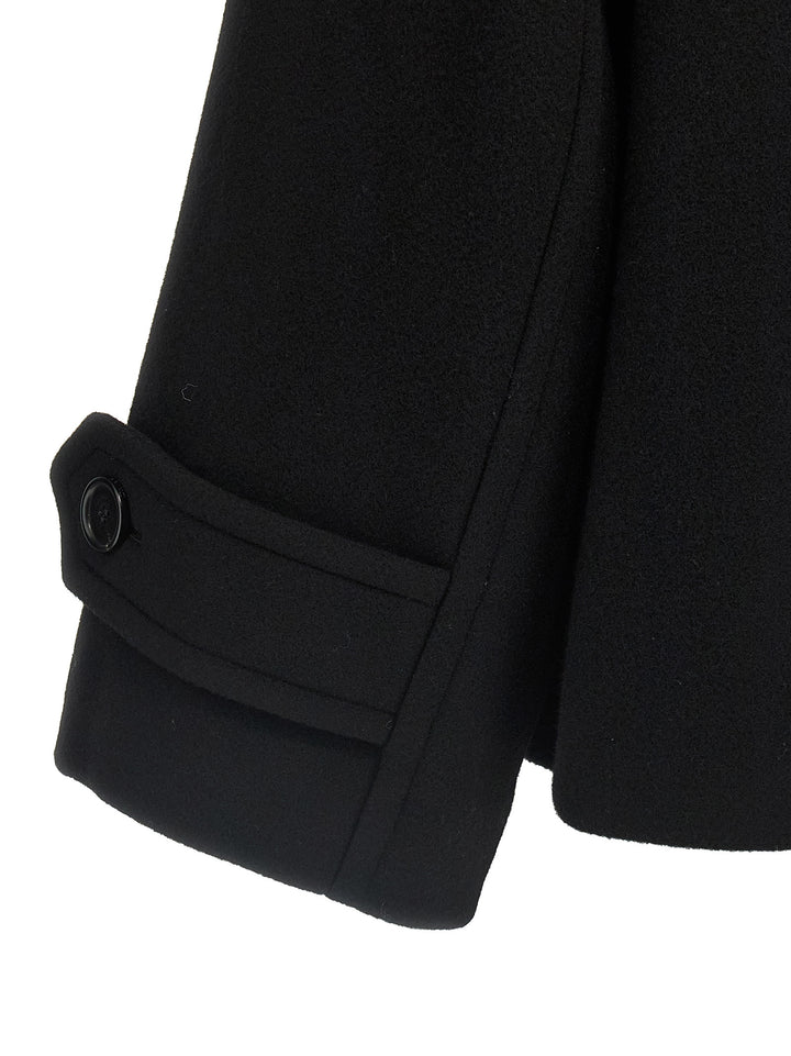 Chloé Double Breasted Wool Coat Coats and Trench Coats - Black | 6c06451eb197404b42aa8a13b6372972ee702db4
