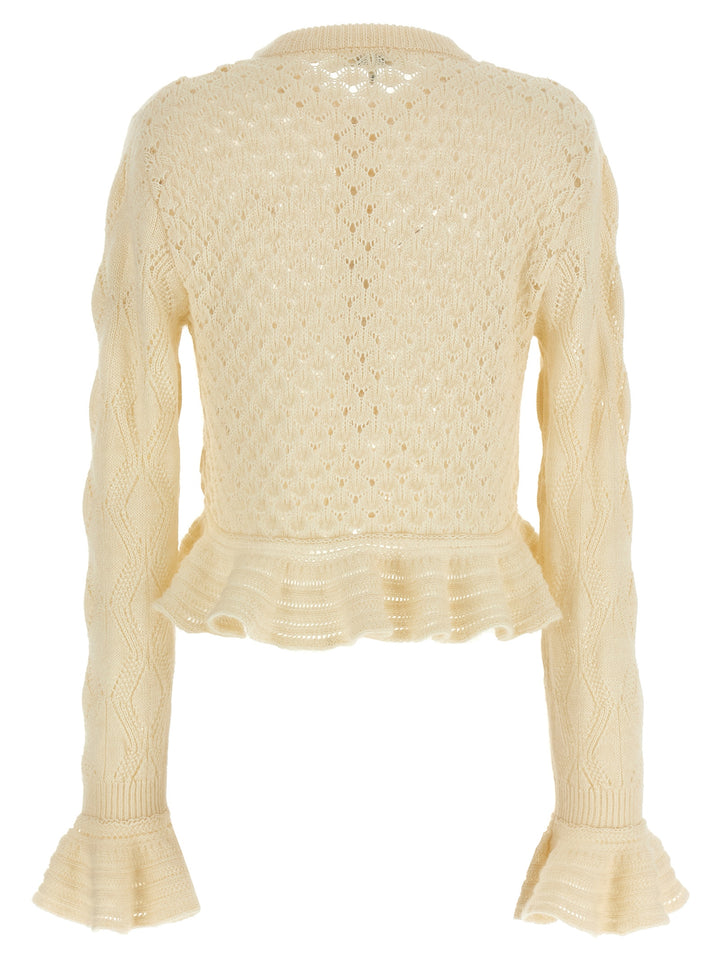 Chloé Pointelle Cardigan Sweaters and Cardigans - White | 89d1735133d8b5790e80dd891c7a3368325fad41