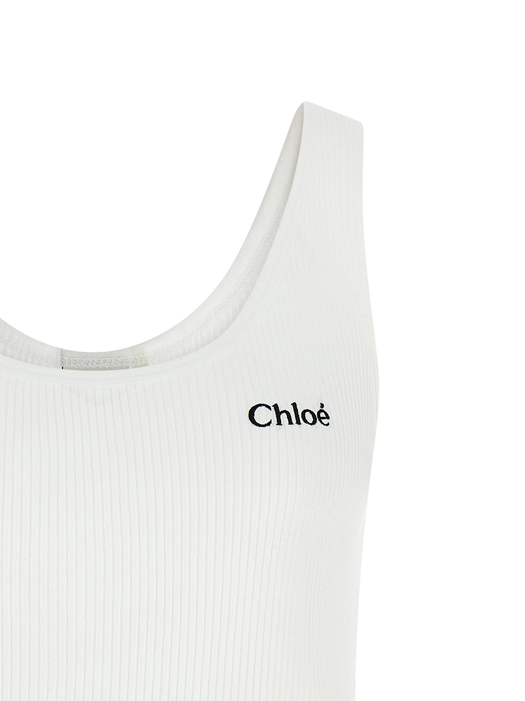 Chloé Logo Embroidery Top Tops - White | d38a5c4556e6d75598d152930abef8a9cbd522d4