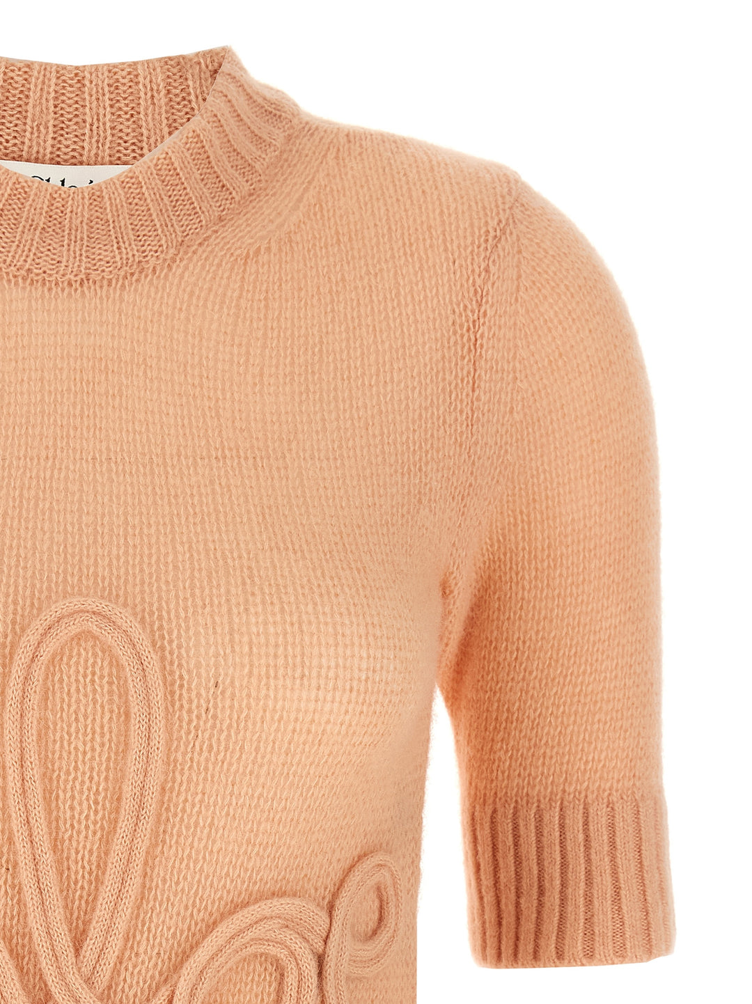 Chloé Logo Embroidery Sweater Sweaters and Cardigans - Pink | 3d35af8850b305796cd19e2876855f803f56b420