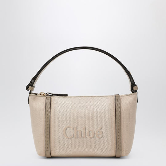 Chloé Carry Bag In Pink Beige Striped Canvas