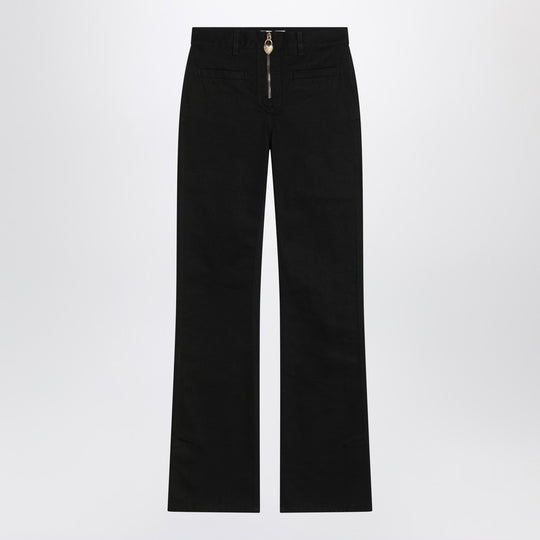 Black Slim Jeans With Charm Zip