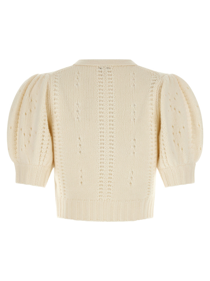 Chloé Jacquard Logo Cardigan Sweaters and Cardigans - White | 0d8c29c6d162a7a2563715edf62dcee949280d26