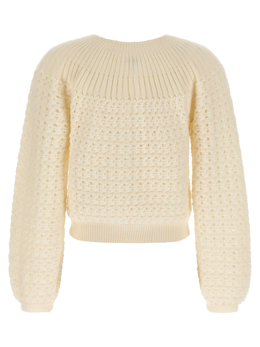 Chloé Jacquard Logo Cardigan Sweaters and Cardigans - White | 0d19e9a0a0f2ee4150ca96ca79b4862c033a5a5a