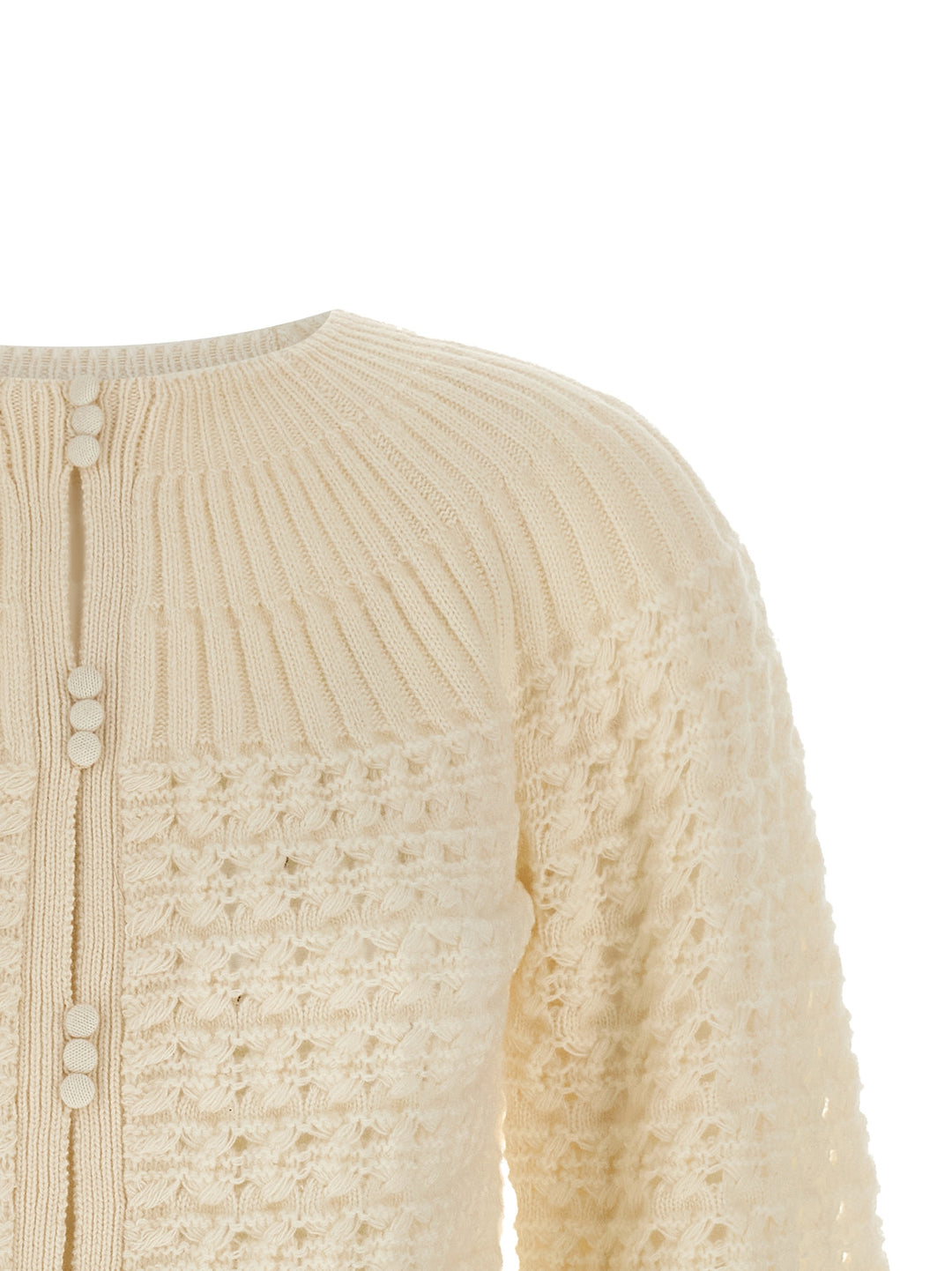 Chloé Jacquard Logo Cardigan Sweaters and Cardigans - White | 251cc1e6dbe32b87f09327cda067f8ef2dc3325e