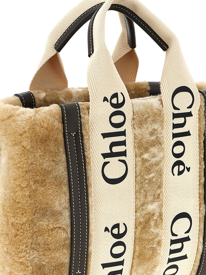 Chloé Woody Hand Bags - Beige | 9b89056e4dc989641fb177fd59221a6ca369d319