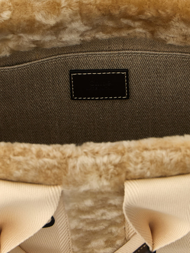 Chloé Woody Hand Bags - Beige | f4f17a4d392942827c1a34e5c028b6867fd603c7