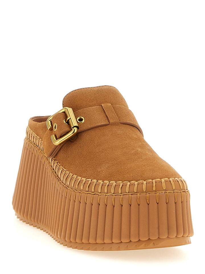 Chloé Nama Wedges - Beige | 610eae344d37ac66f19b5a14468e52e7888d33fa
