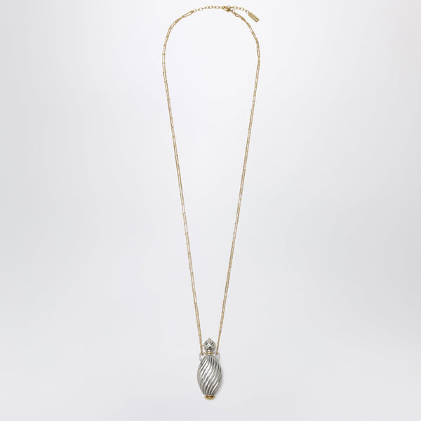 Gold- And Silver-Plated Brass Bottle Pendant Necklace