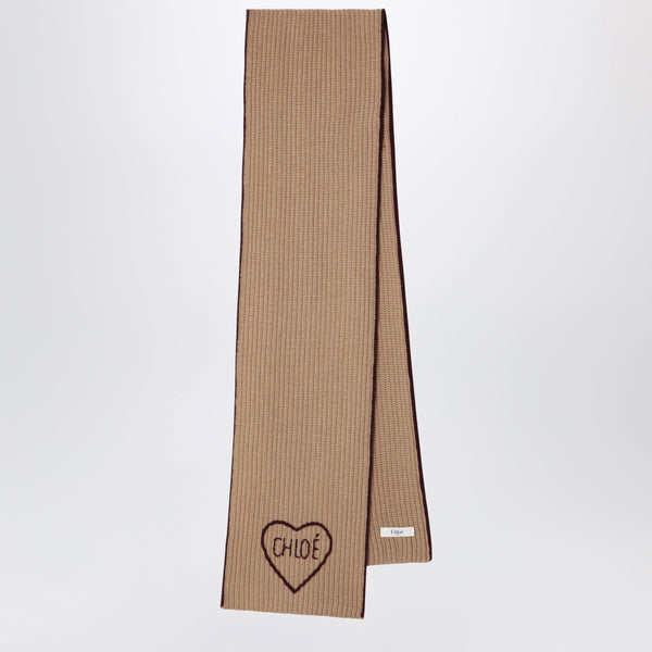 Encoeur Wool And Cashmere Scarf In Bleached Brown
