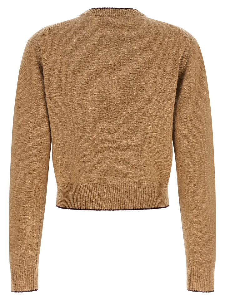 Chloé Heart Intarsia Cardigan Sweaters and Cardigans - Beige | 353875b609050faeed265e4312a4d665ce4aed33