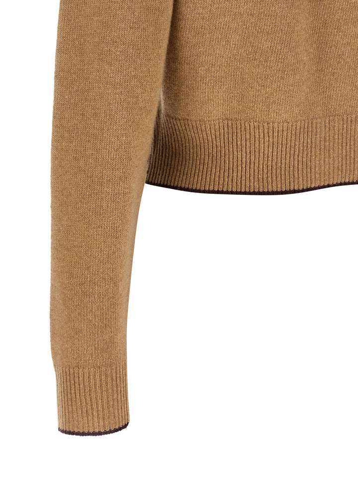 Chloé Heart Intarsia Cardigan Sweaters and Cardigans - Beige | c47f65afb5a0518494d4356fd5b5a0b7a85f21da