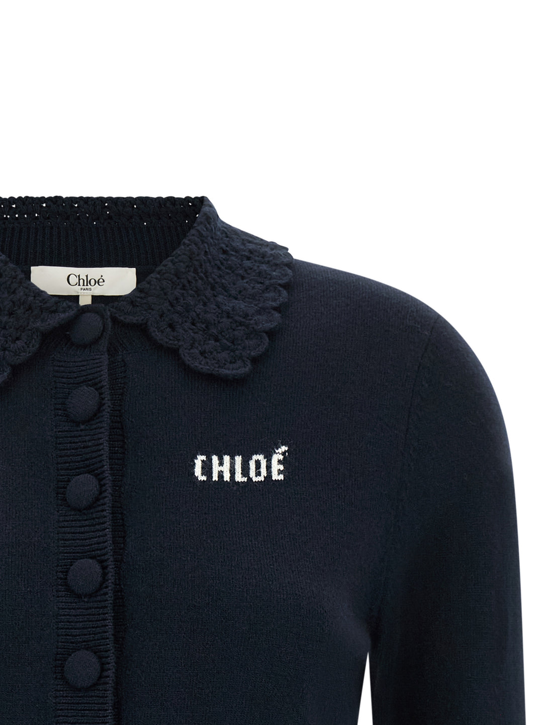 Chloé Collared Cardigan Sweaters and Cardigans - Blue | b97426d16c6623332b59620c7b9c199a17f1015b