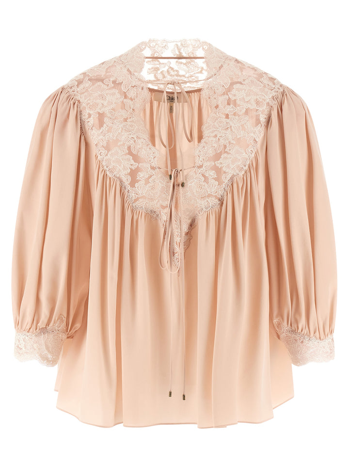 Chloé Lace Blouse Shirt and Blouse - Pink | 6d0b215a95fcd9c1a7bffc750aea9df28fb6ef8a