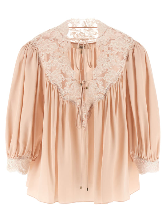 Lace Blouse Shirt And Blouse Pink