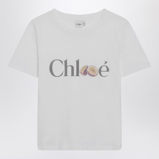 White T-Shirt With Logo Print