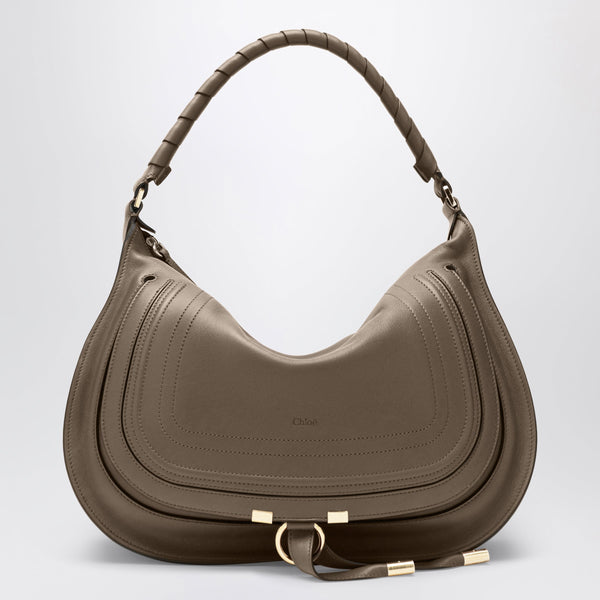 Taupe Marcie Shoulder Bag In Leather