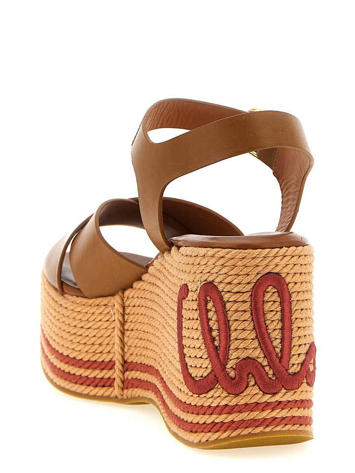Chloé Chloé Sand Wedges - Brown | 9f5b73cdc82117fe584833fb905519551d4f554b