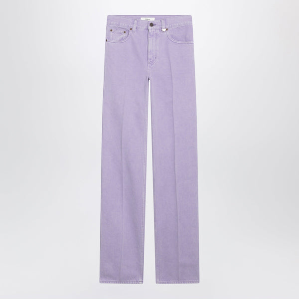 Straight Jeans In Lavender Organic Cotton Denim