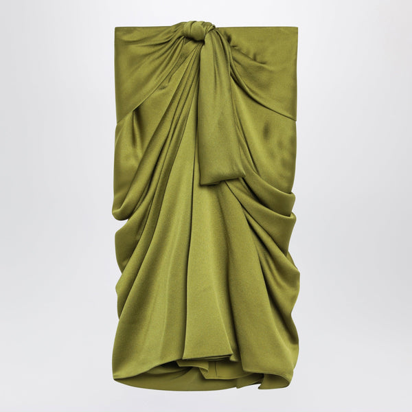 Green Draped Silk Skirt