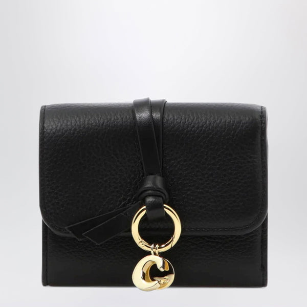 Small Alphabet Trifold Wallet Black