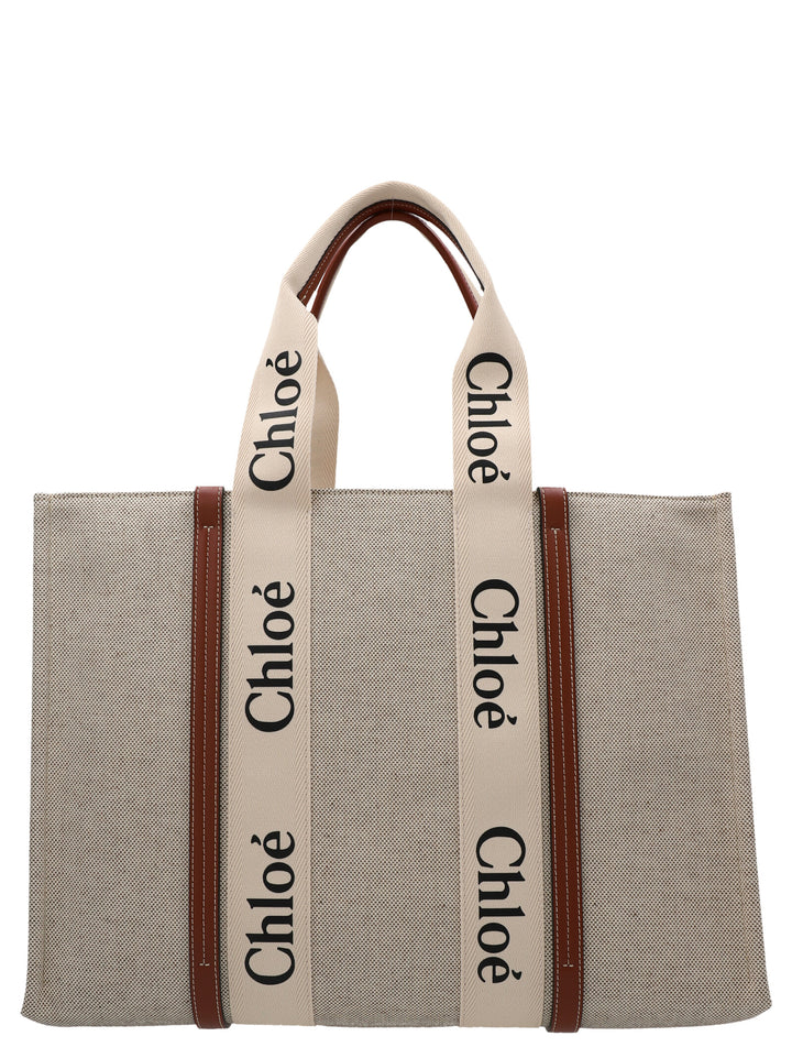 Chloé Woody Tote Bag - Beige | 839d3277178a85b53ce93a9f064c9220164db357