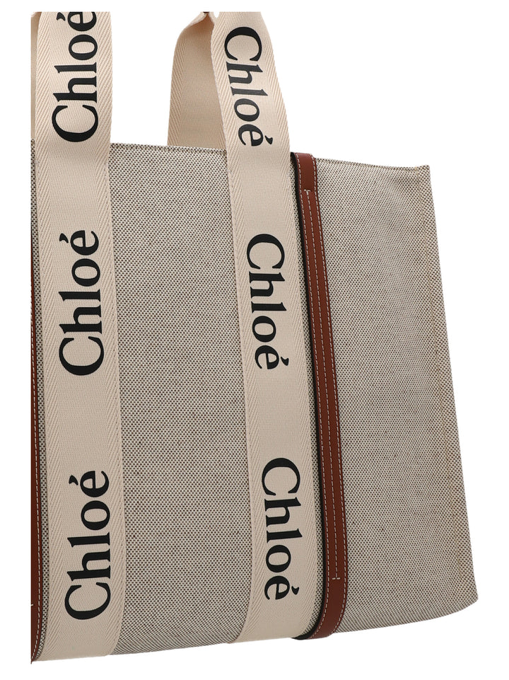 Chloé Woody Tote Bag - Beige | 94543dd9198bbb1c3553d549bbabb6de9dc92ff4