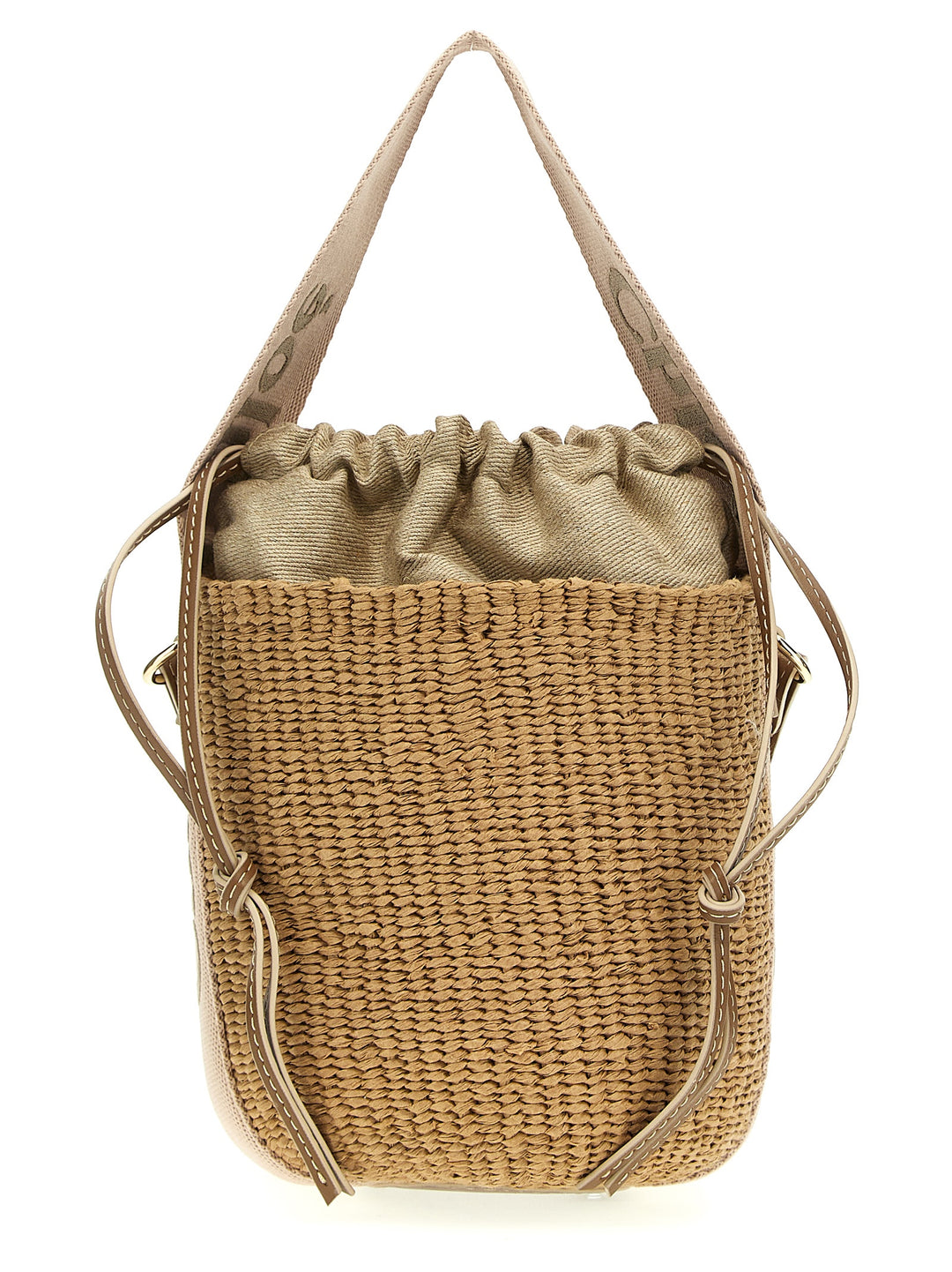 Chloé 'Woody Small Bucket Bag Crossbody Bags - Beige | 4363c919e124b5db8d0b8aadef7d0c8045a8dfff