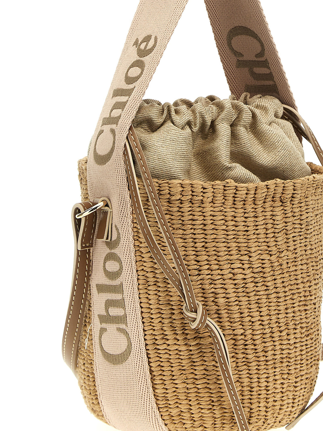 Chloé 'Woody Small Bucket Bag Crossbody Bags - Beige | c4ee897454656ce900bad7f255e5714f18c195cf