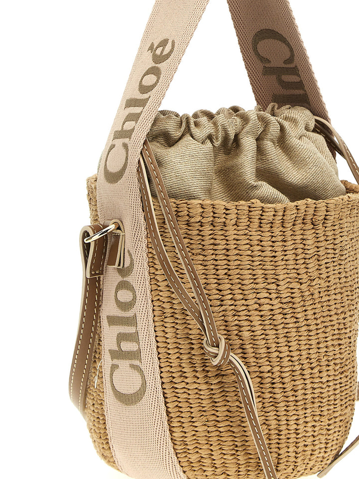 Chloé 'Woody Small Bucket Bag Crossbody Bags - Beige | c4ee897454656ce900bad7f255e5714f18c195cf