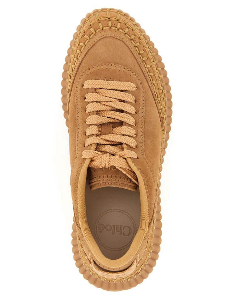 Chloé Nama Sneakers - Beige | 3136685b39b0e0f53036929fc53a476af1bcedbe