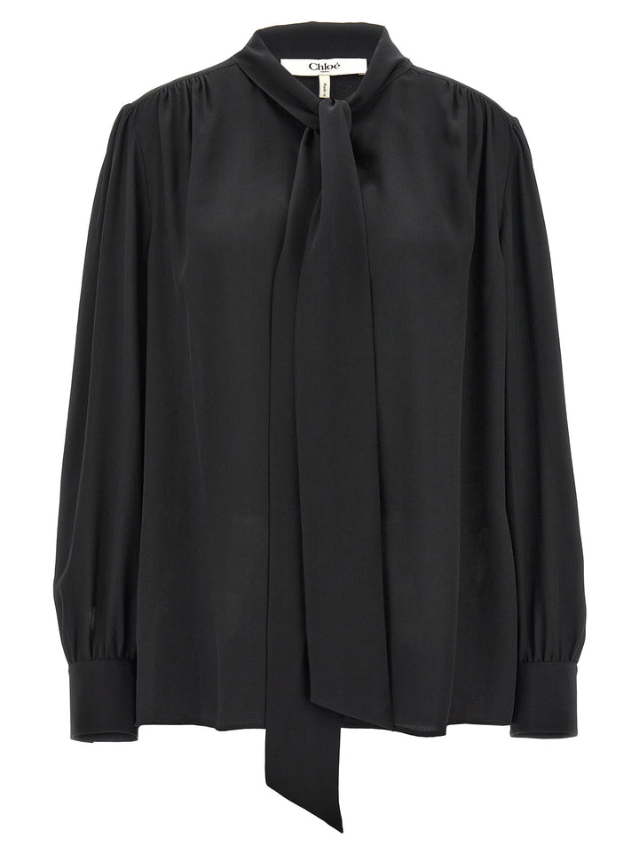 Bow Shirt Shirt, Blouse Black