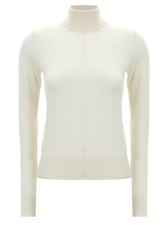 Logo Embroidery Turtleneck Sweater Sweaters And Cardigans White